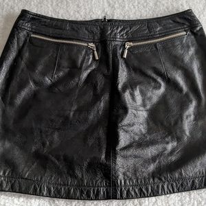 Maxima Black Leather Mini Skirt